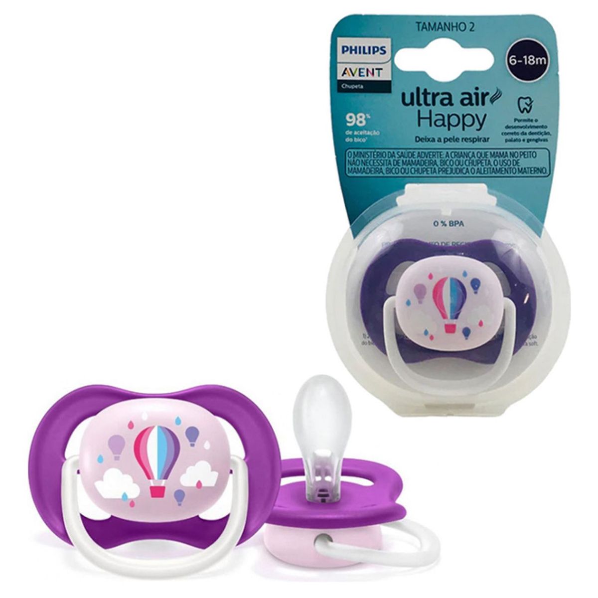 AVENT - Chupete Globo Ultra Air Happy 6-18 M Avent