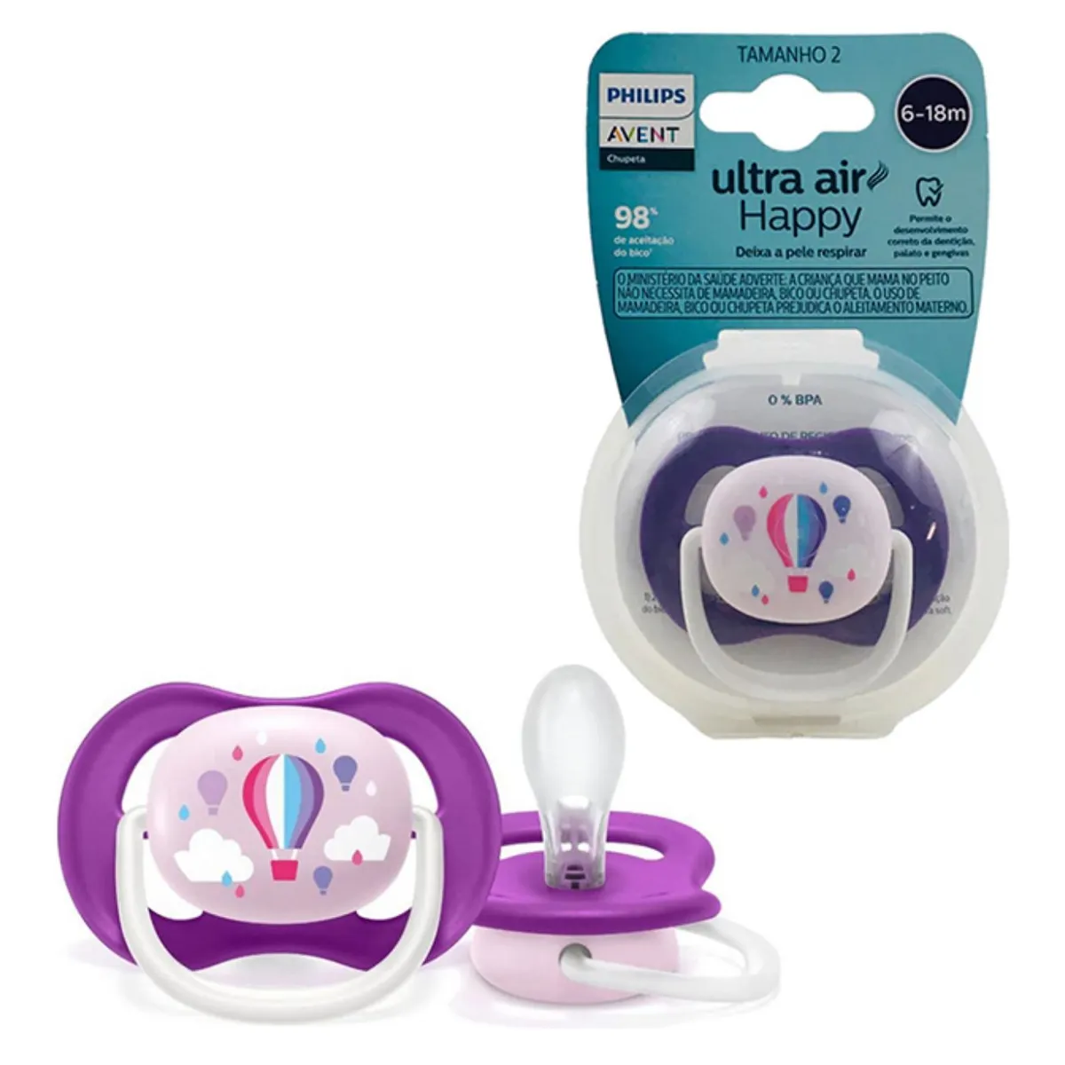 AVENT - Chupete Globo Ultra Air Happy 6-18 M Avent