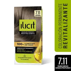 ILICIT - Tintura Tradicional 7.11 Rubio Medio Ceniza Profundo