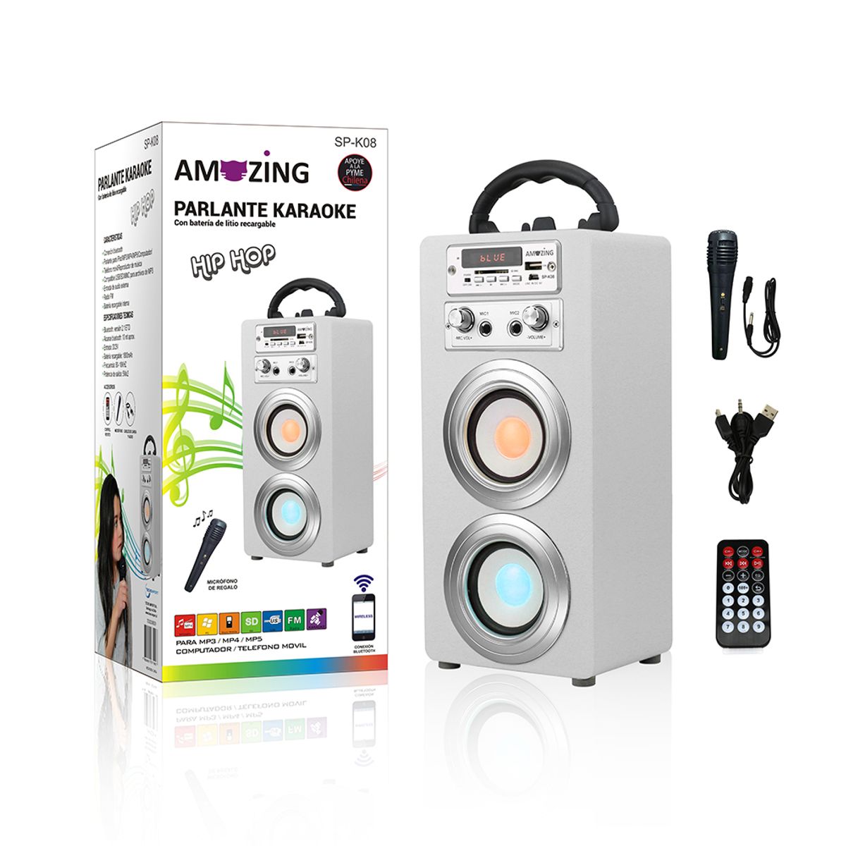 AMAZING - Parlante Bluetooth Amazing Karaoke Inalámbrico Hip-hop