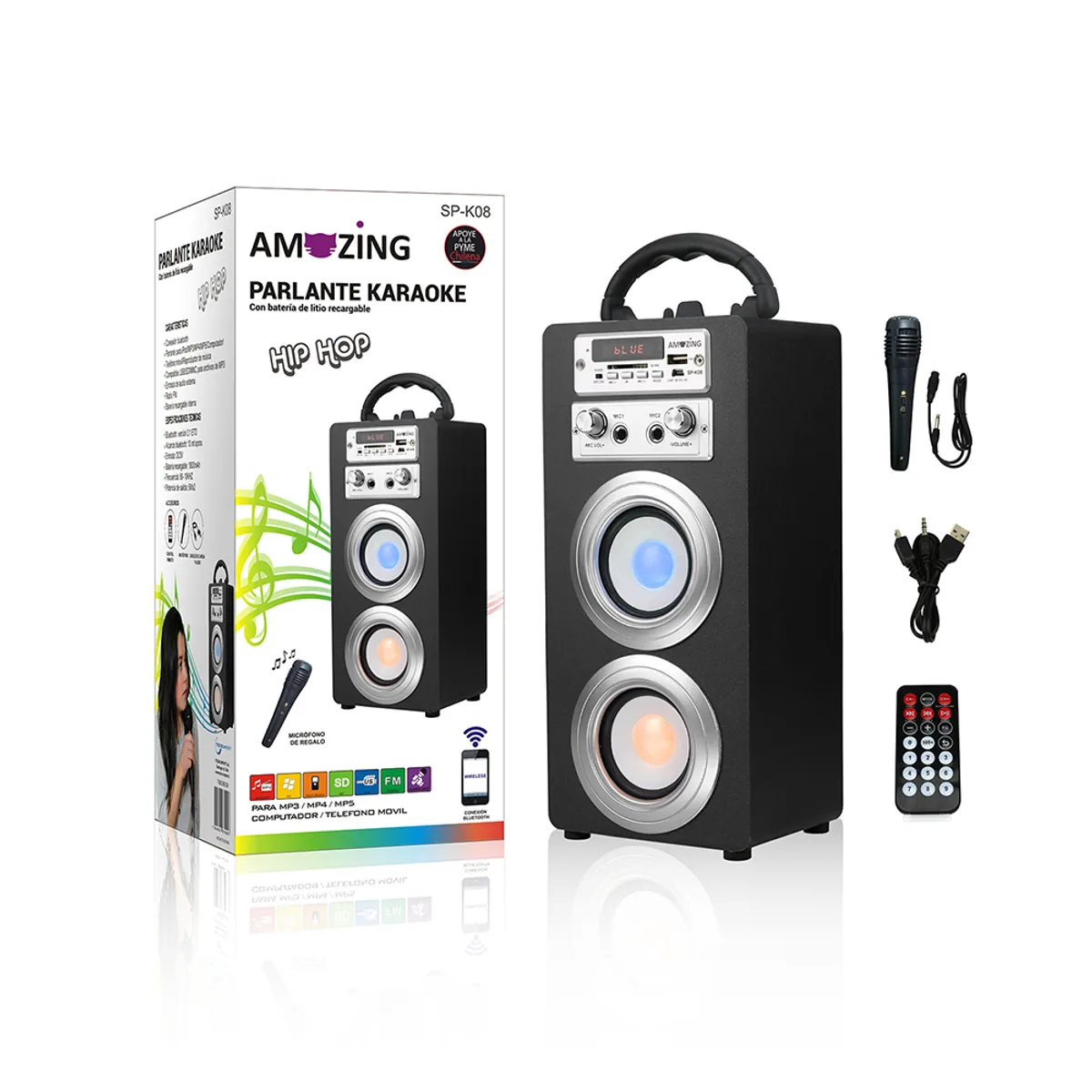 AMAZING - Parlante Bluetooth Amazing Karaoke Inalámbrico Hip-hop