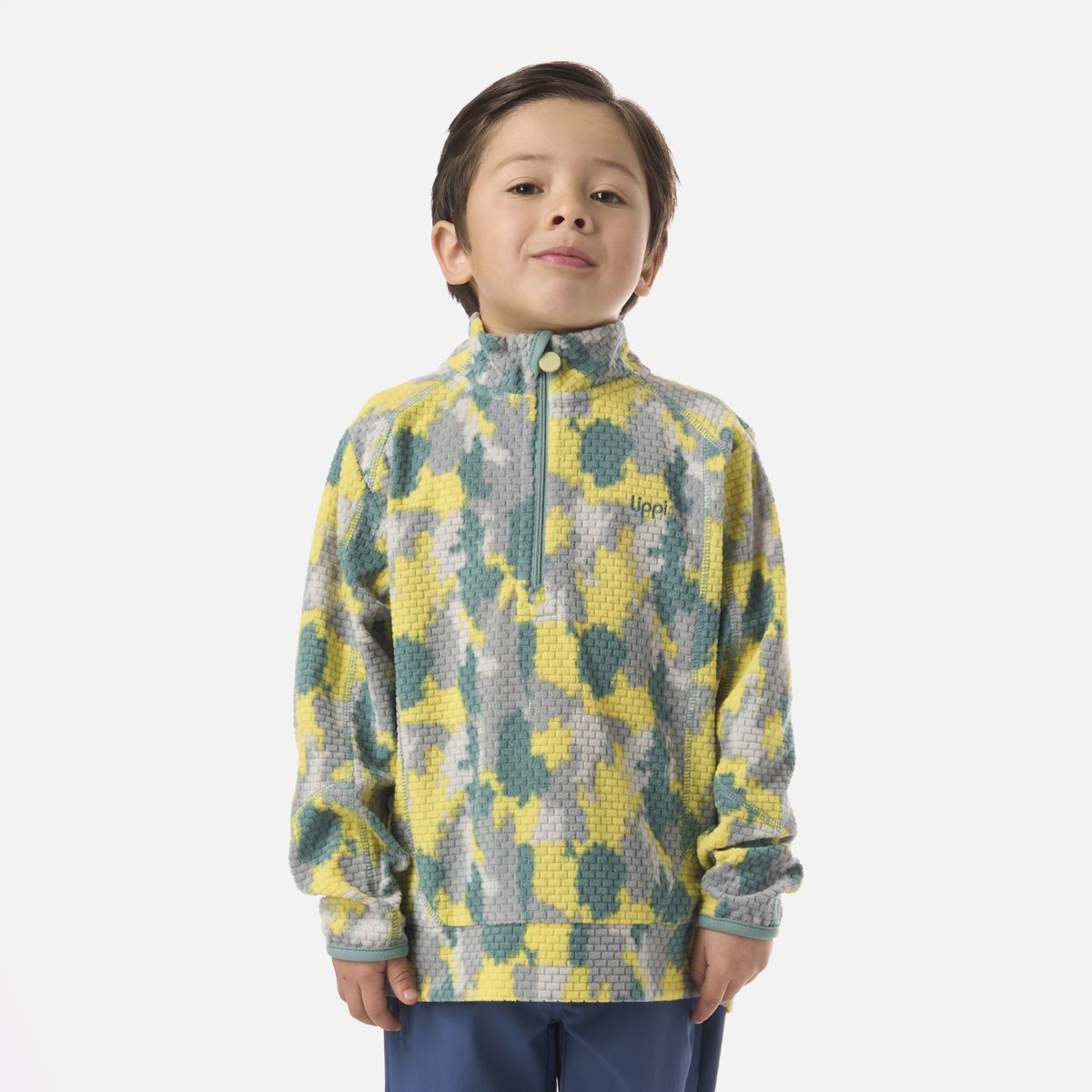 LIPPI - Polerón Niño Saltamontes Nano-F 1/4 Zip Print Turquesa Lippi