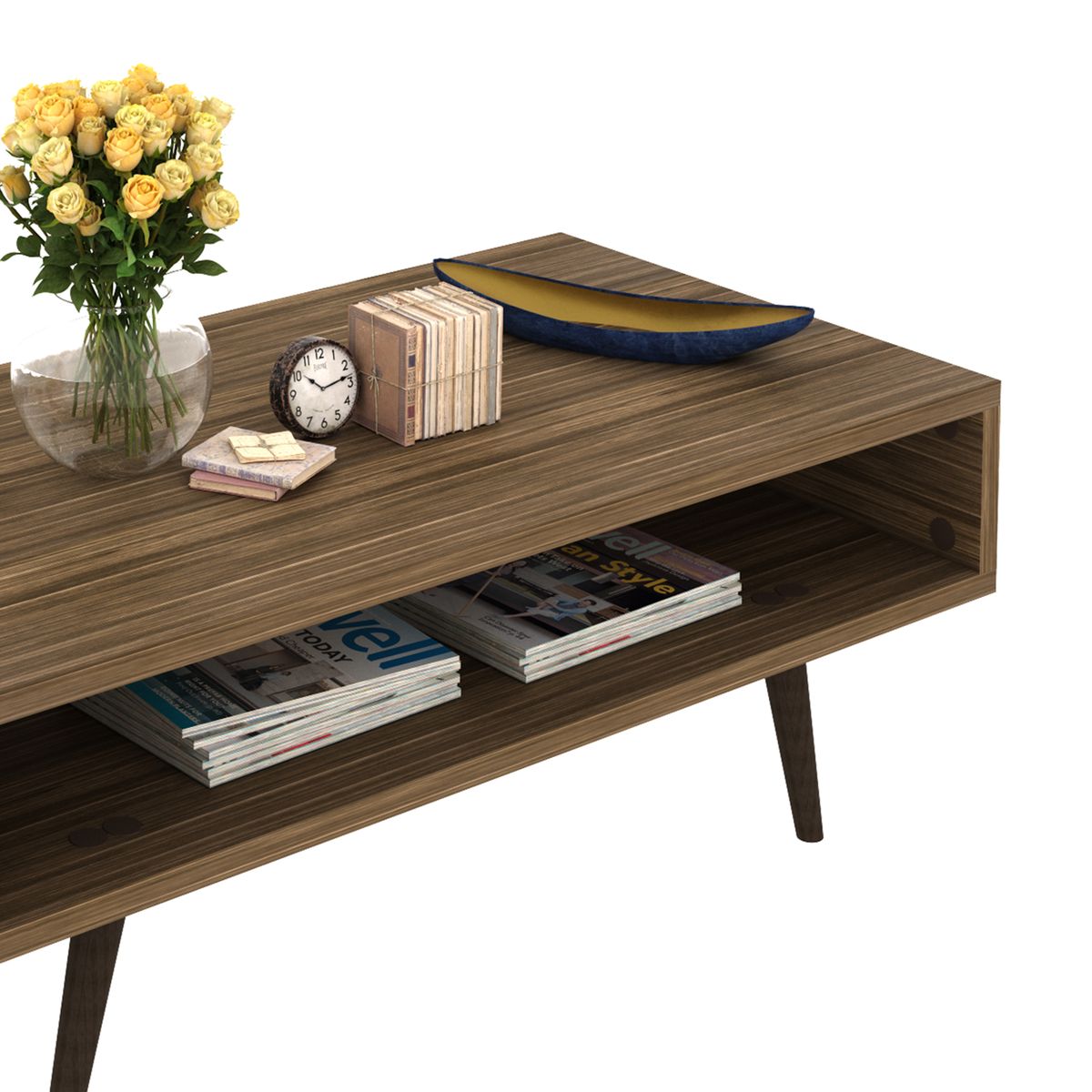 TECNOMOBILI - Mesa de centro nogal 42x120x60 cm