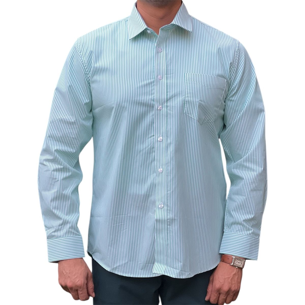 CORRALERO SASTRERIA - Camisa Roja Casual Rayada Slim Fit- Modern Design