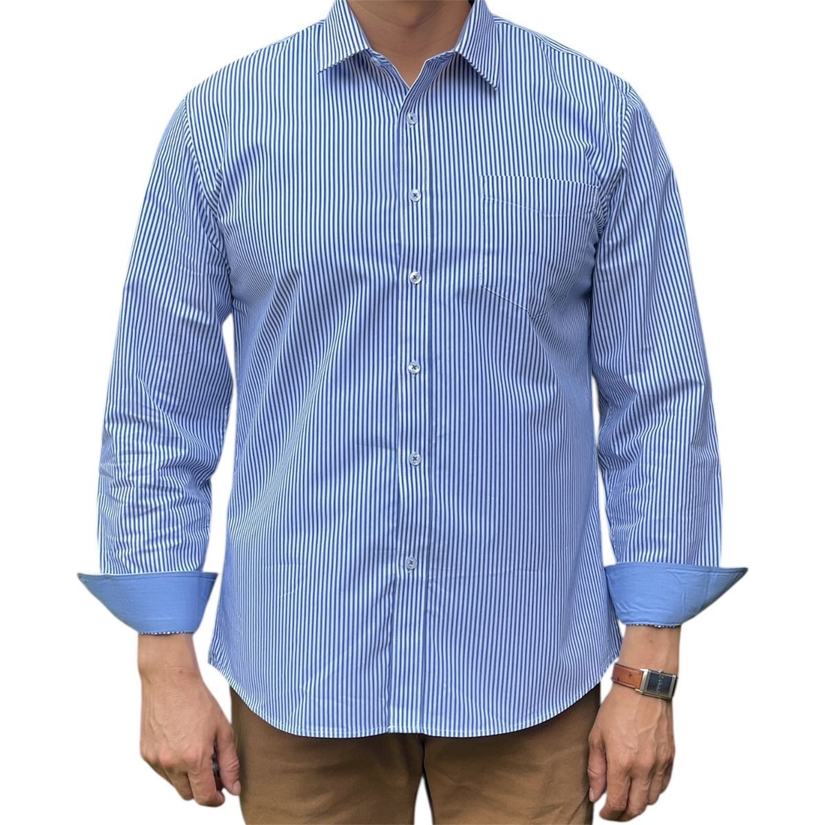 CORRALERO SASTRERIA - Camisa Roja Casual Rayada Slim Fit- Modern Design