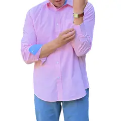 CORRALERO SASTRERIA - Camisa Roja Casual Rayada Slim Fit- Modern Design