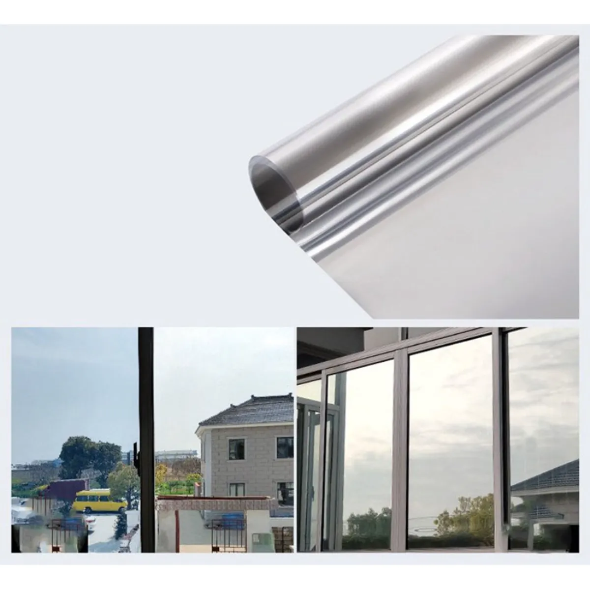 GENERICO - Papel Lámina Espejada Polarizada 1 m x 60 cm Protección Solar Y Privacidad