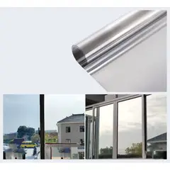 GENERICO - Papel Lámina Espejada Polarizada 1 m x 60 cm Protección Solar Y Privacidad