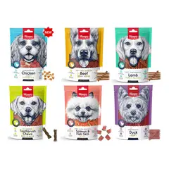 SNAK - X6 Variedades Snack Para Perros Wanpy 100% Natural 100g C/u