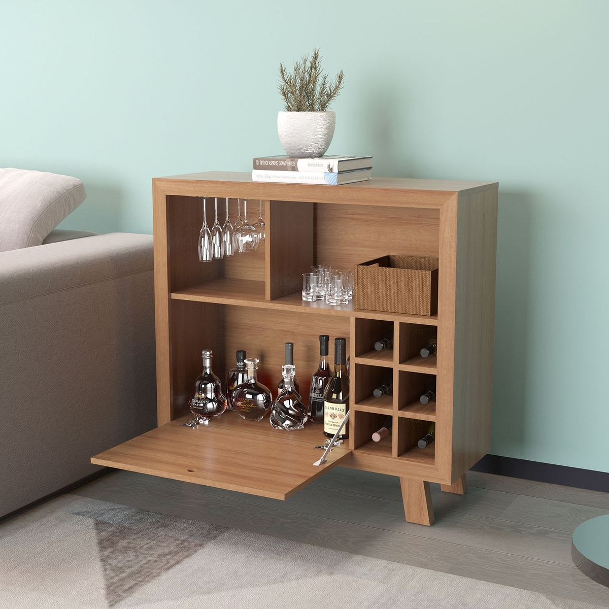 TECNOMOBILI - Mesa de Bar Adega 90x875x315 cm Almendra