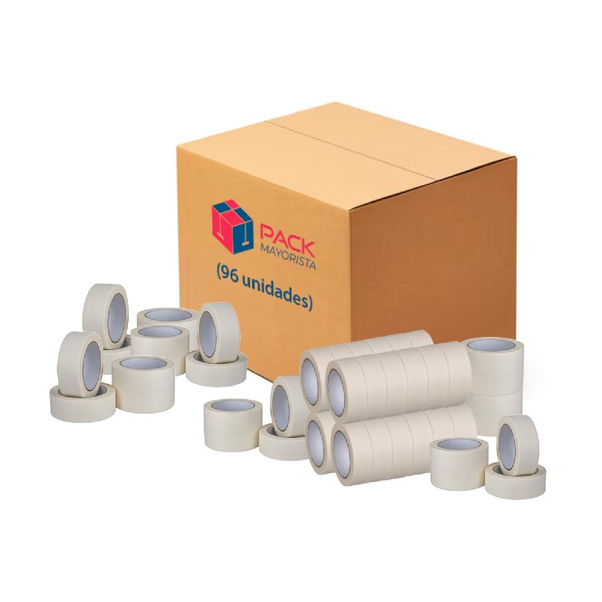 GENERICO - Cinta Papel Masking 36mm*40m - Pack Mayorista - Caja 96 uds