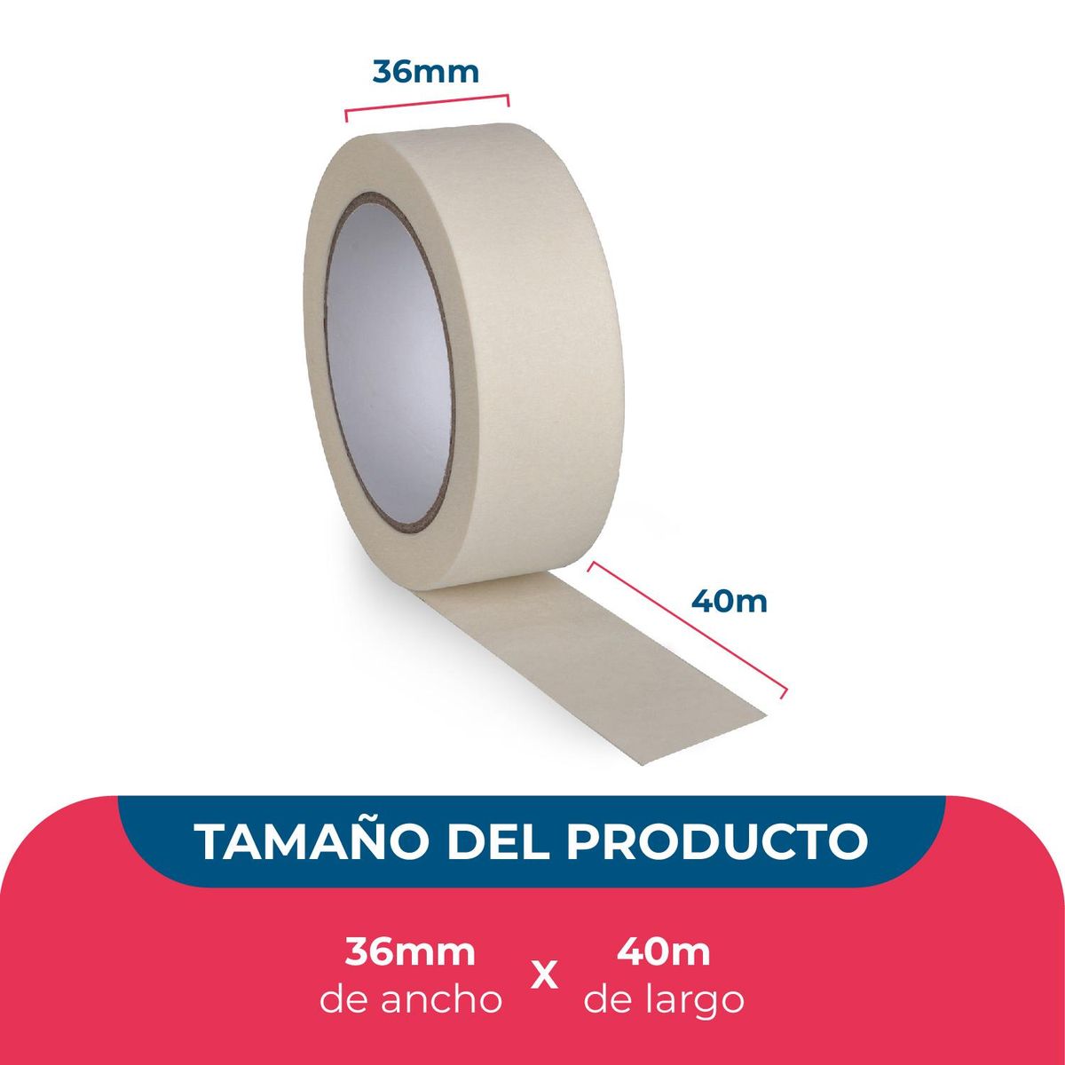 GENERICO - Cinta Papel Masking 36mm*40m - Pack Mayorista - Caja 96 uds