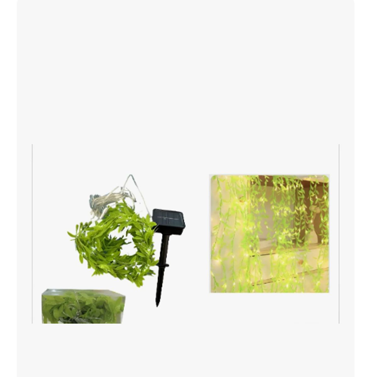 GENERICO - Enredadera Hoja Artificial Decorativa 3 x 1 m Con Luz Solar