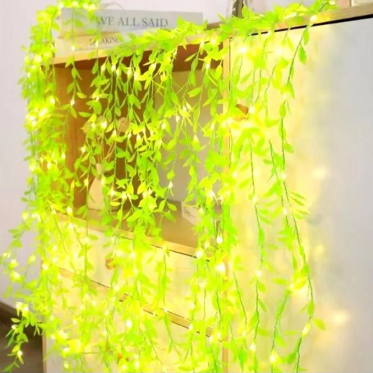 GENERICO - Enredadera Hoja Artificial Decorativa 3 x 1 m Con Luz Solar