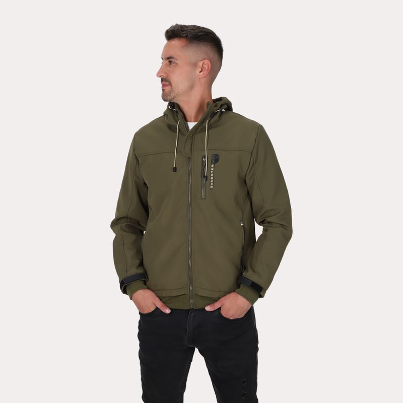 GANGSTER - Chaqueta Full Zipper Summit Verde Oliva Oscuro Gangster