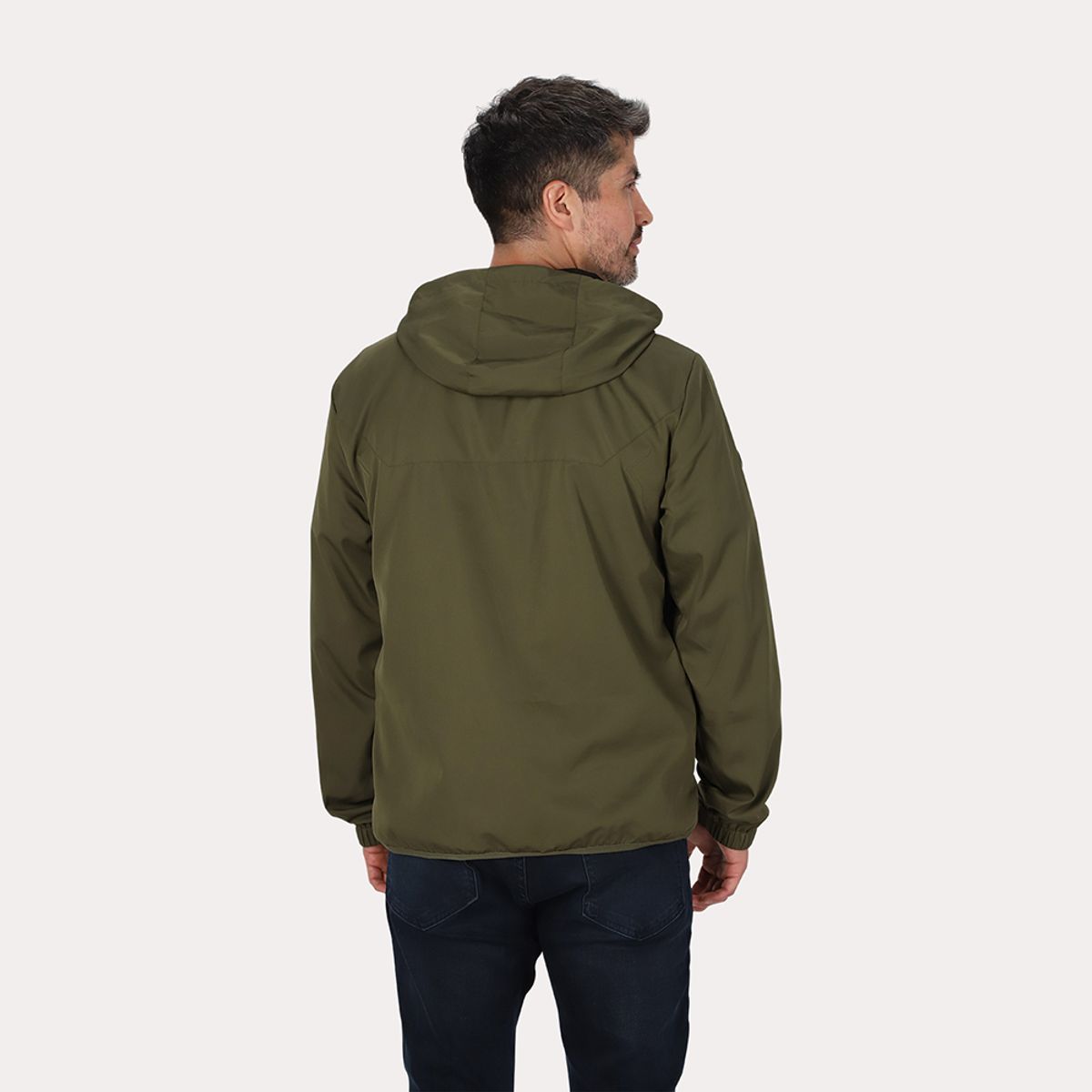 GANGSTER - Cortaviento Reversible Chill Verde Oliva Oscuro Gangster