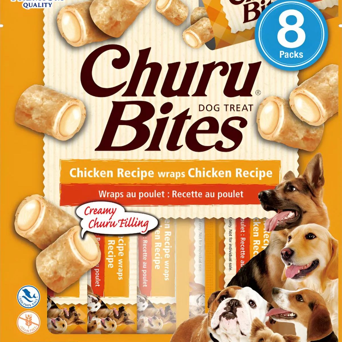 INABA - Inaba Snack Suplemento Para Perros Churu Bites Dog Treat 96g - Naranja