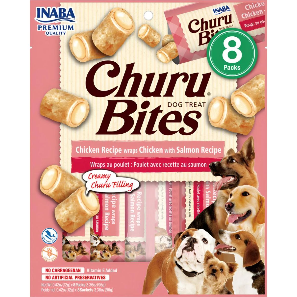 INABA - Inaba Snack Suplemento Para Perros Churu Bites Dog Treat 96g - Rosa