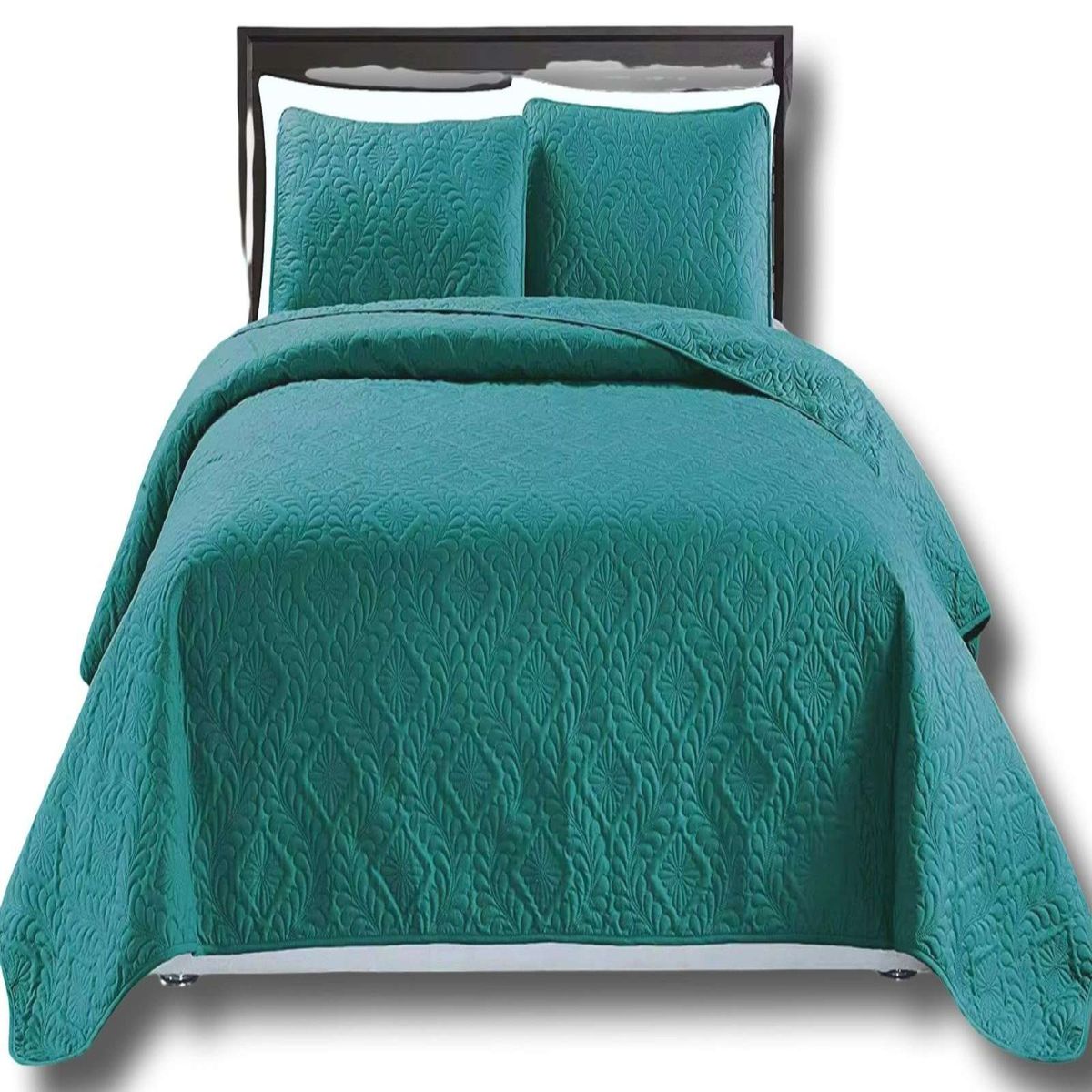 GENERICO - CUBRECAMA ELEGANTE  QUILT VERANO 2 PLAZA TURQUESA