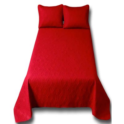 Imagen 2 del producto CUBRECAMA ELEGANTE QUILT VERANO 2 PLAZA ROJO