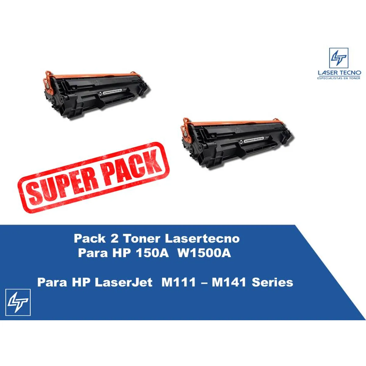 GENERICO - PACK 2 TONER PARA HP 150A W1500A  LASERTECNO ALTERNATIVOS