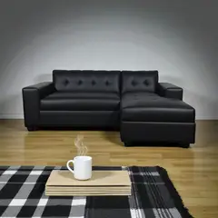 DISEÑOS VALESTRINI - SECCIONAL DERECHO ECOCUERO NEGRO