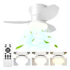 MUNDO MAGIA - Ventilador De Techo Moderno Con Luz Led+control Remoto 26