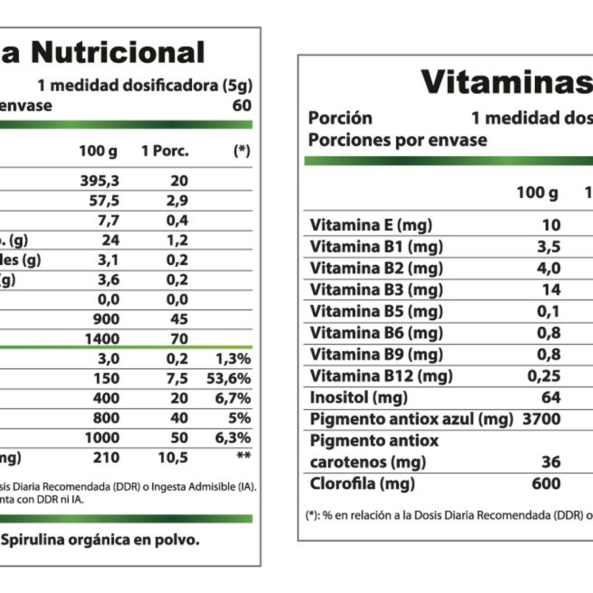 REVITTA WELLNESS - Spirulina En Polvo 300 Grs. Revitta Sabor Natural