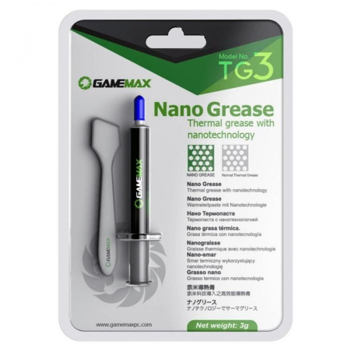 GAMEMAX - Pasta Térmica GameMax TG3 3 g + fórmula nano-tecnología