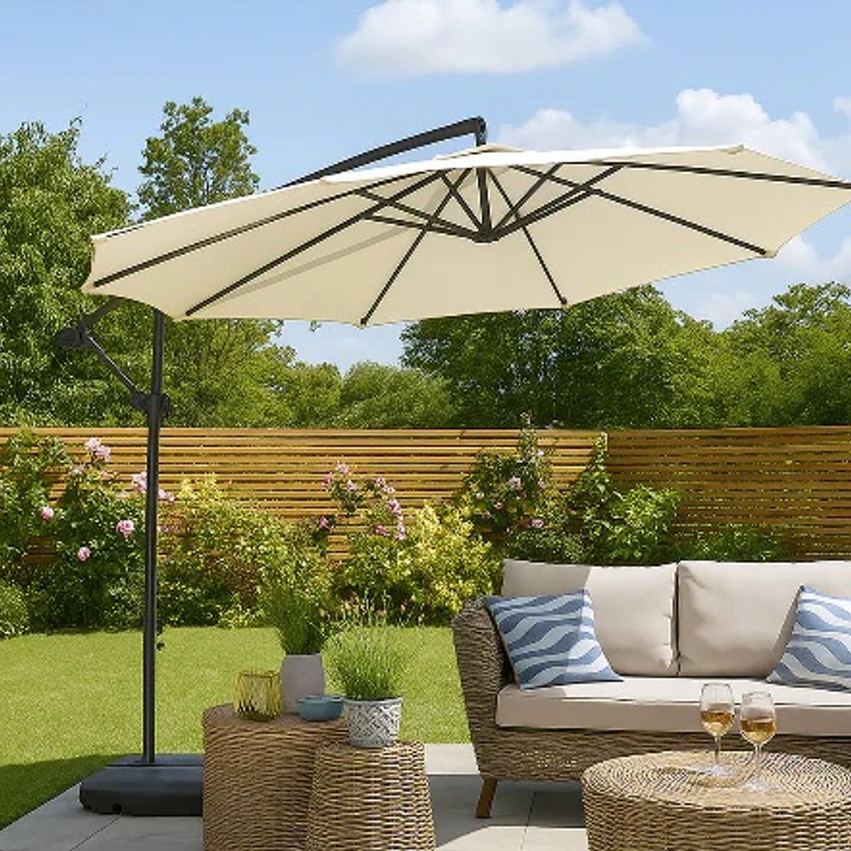 SPAZZIO - QUITASOL NEW BANANA BEIGE 3M CON BASE