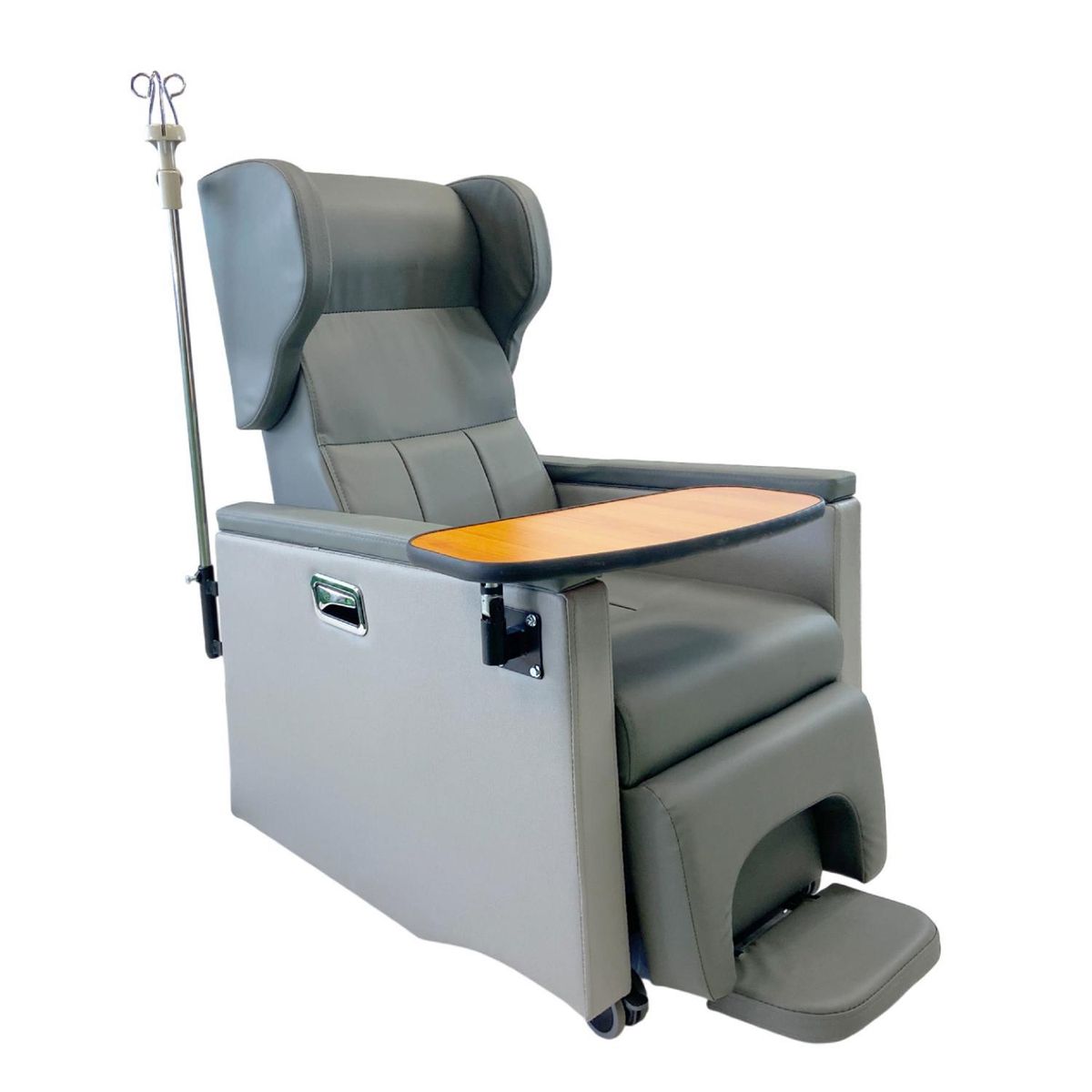 GLOMED - Butaca Clínica Reclinable Soporte Cabeza Portasuero y Mesa