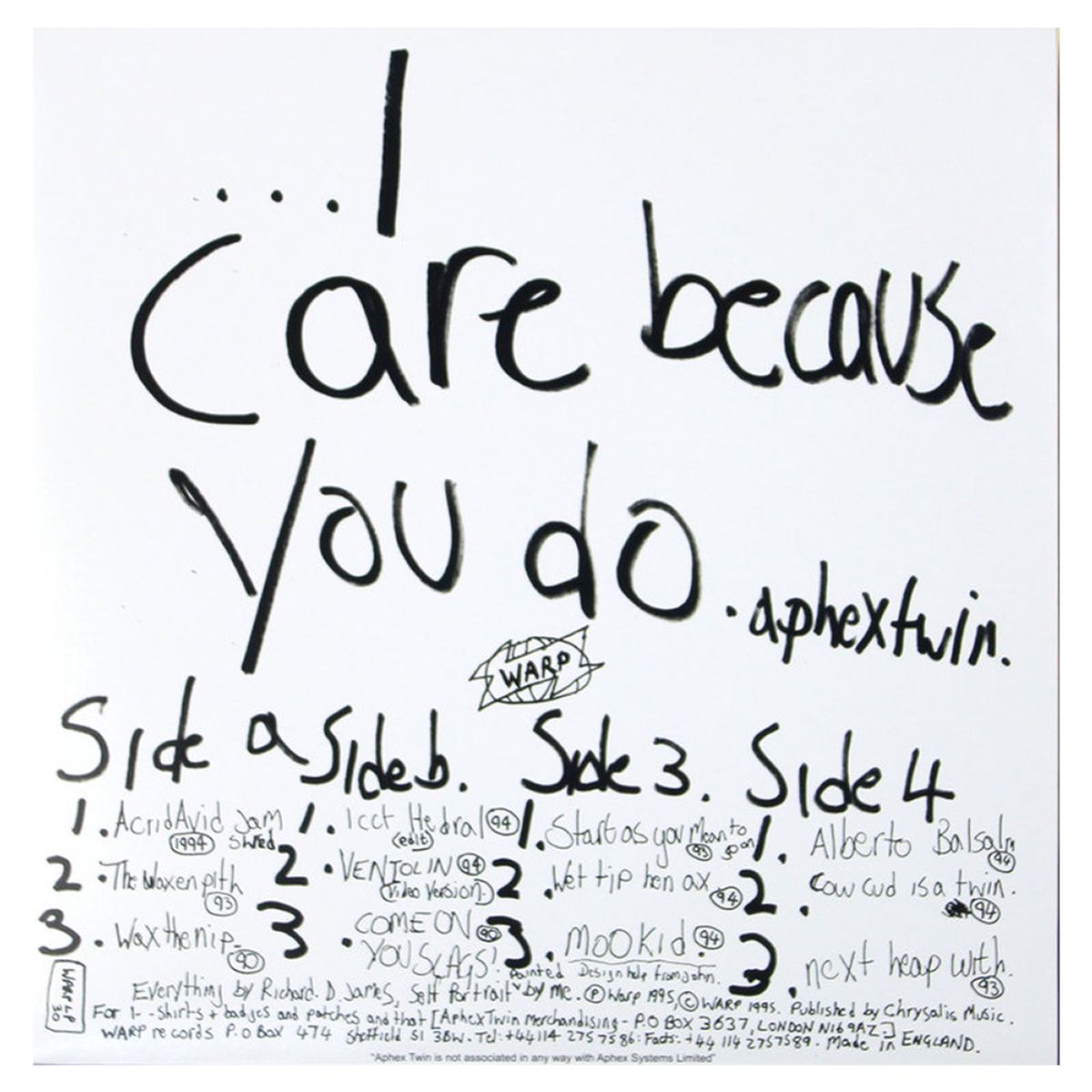 GENERICO - Aphex Twin - …I Care Because You Do - Vinilo Doble