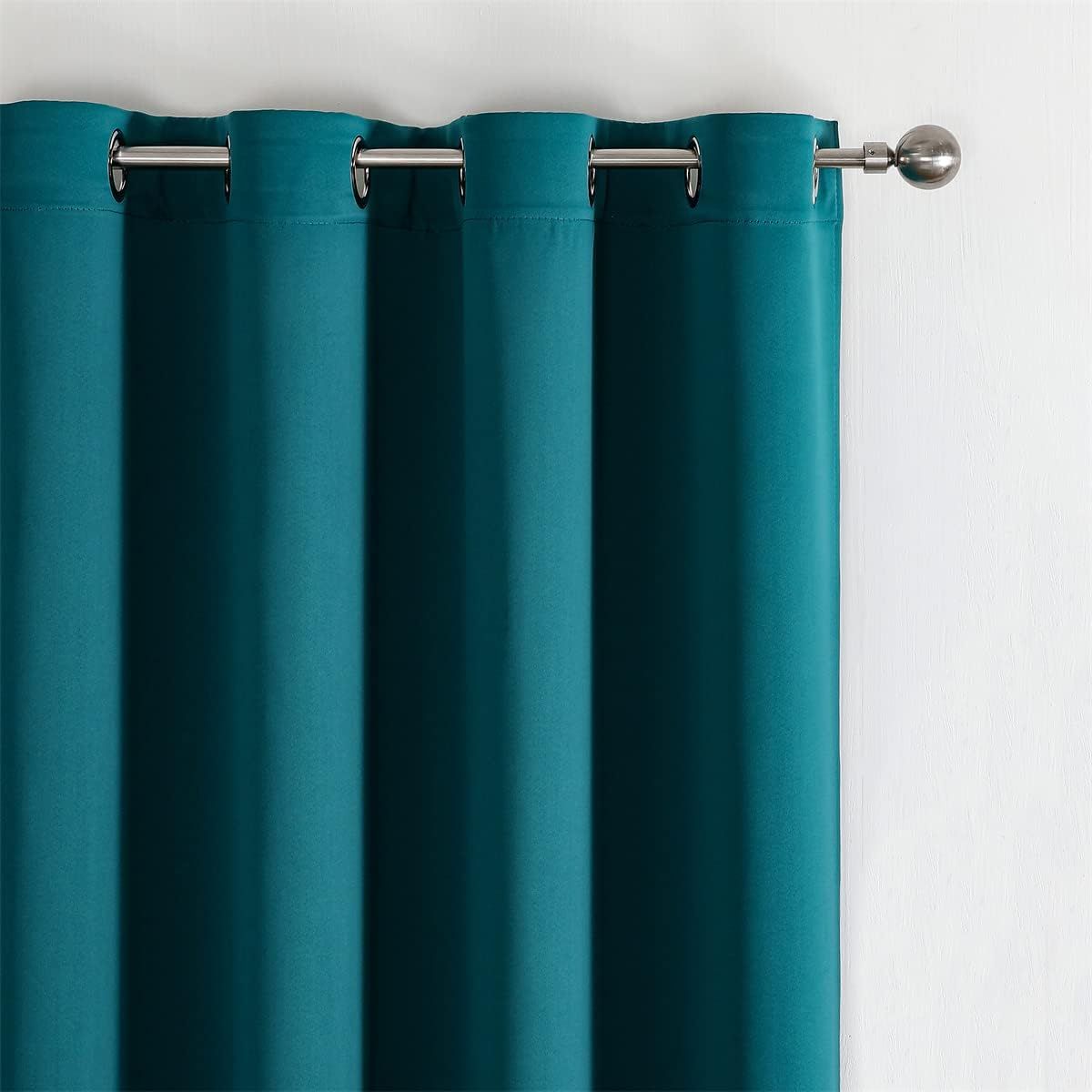DIANA - CORTINAS 100% BLACKOUT 2 LIENZO ENGOMADA 140X220 C/U COLOR TURQUESA
