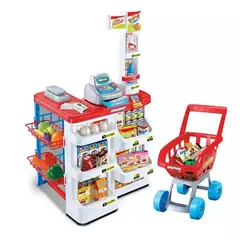 SPACEZAT - Tienda Supermercado con Carrito y Accesorios Luces y Sonidos