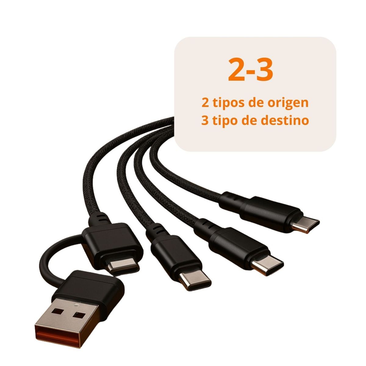 VALSUS - Cable de carga triple Lightning, tipo C y micro USB