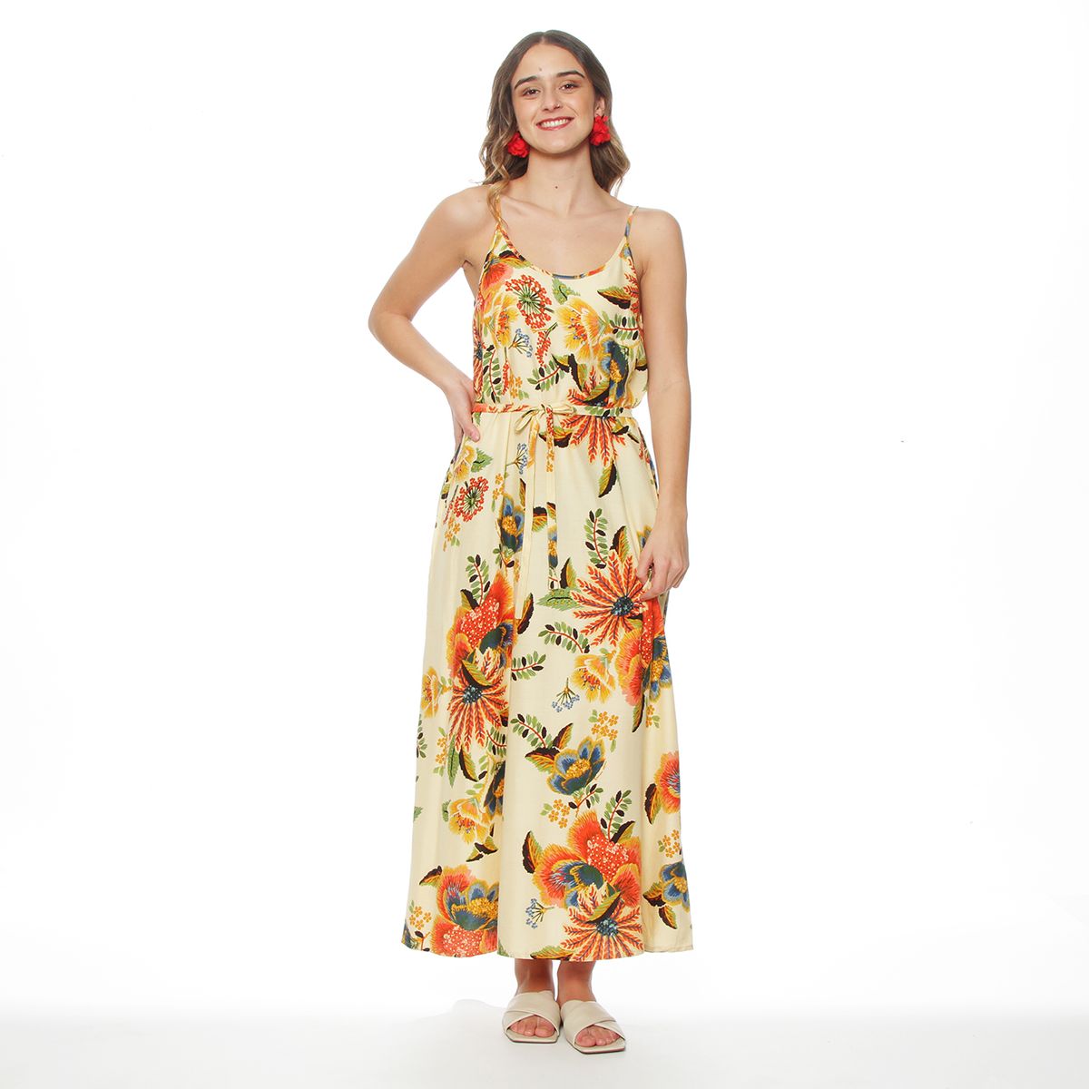 WADOS - VESTIDO SIN MANGA ESTAMPADO ESCOTE REDONDO