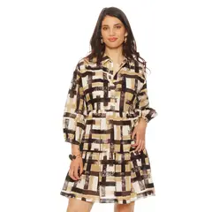 WADOS - VESTIDO MANGA LARGA ESTAMPADO