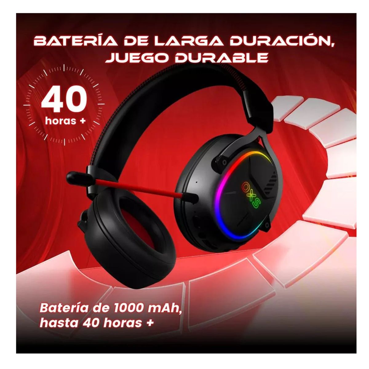 OXS - Auriculares Inalámbricos Gaming Audífonos Gamer Oxs G2 Gh02 Negro