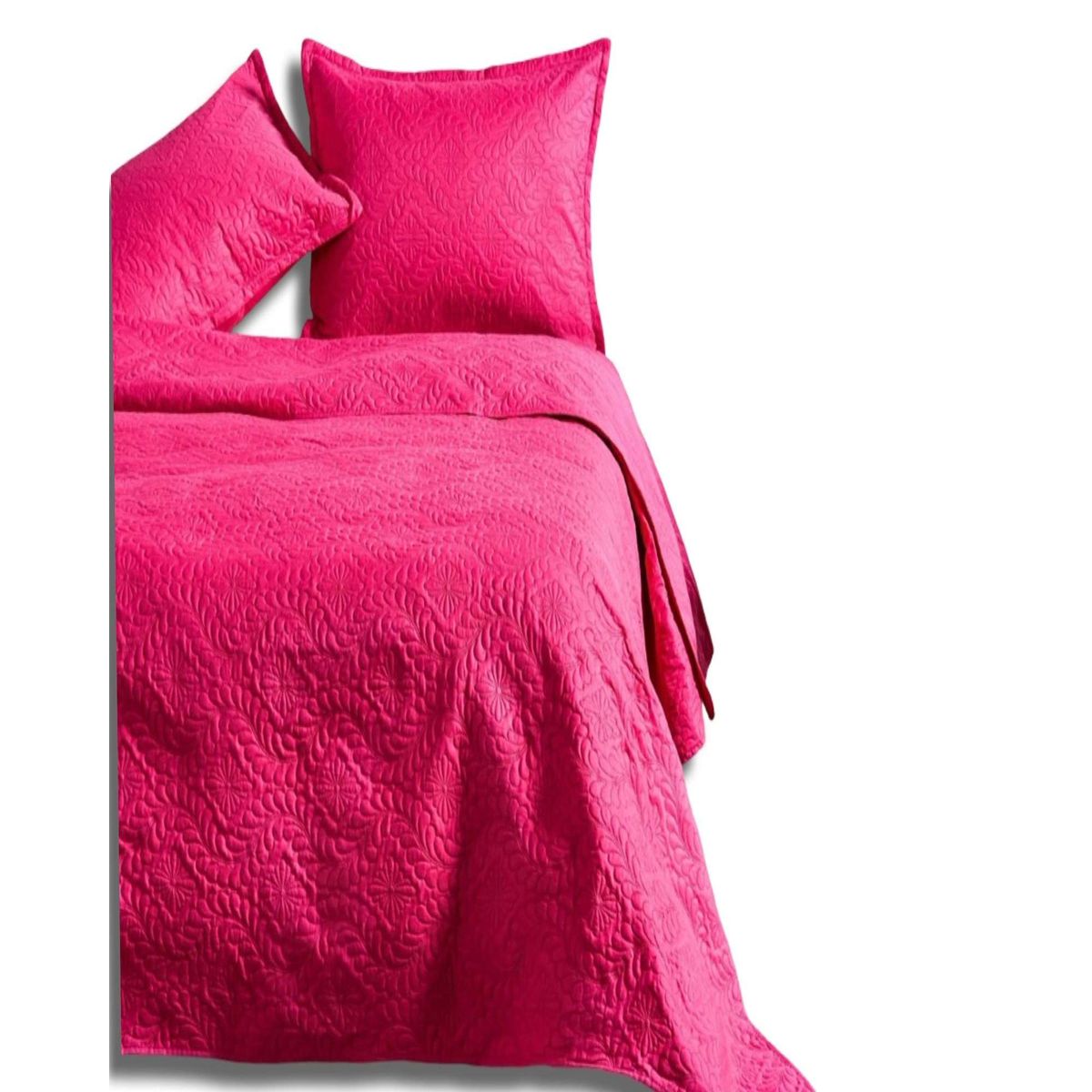 GENERICO - COBERTOR COLCHA DE VERANO QUILT PLAZA Y MEDIA FUCSIA