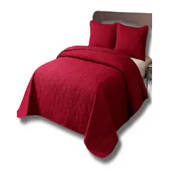 GENERICO - COBERTOR COLCHA DE VERANO QUILT KING - SUPER KING 250 CM X 270 CM BURDEO