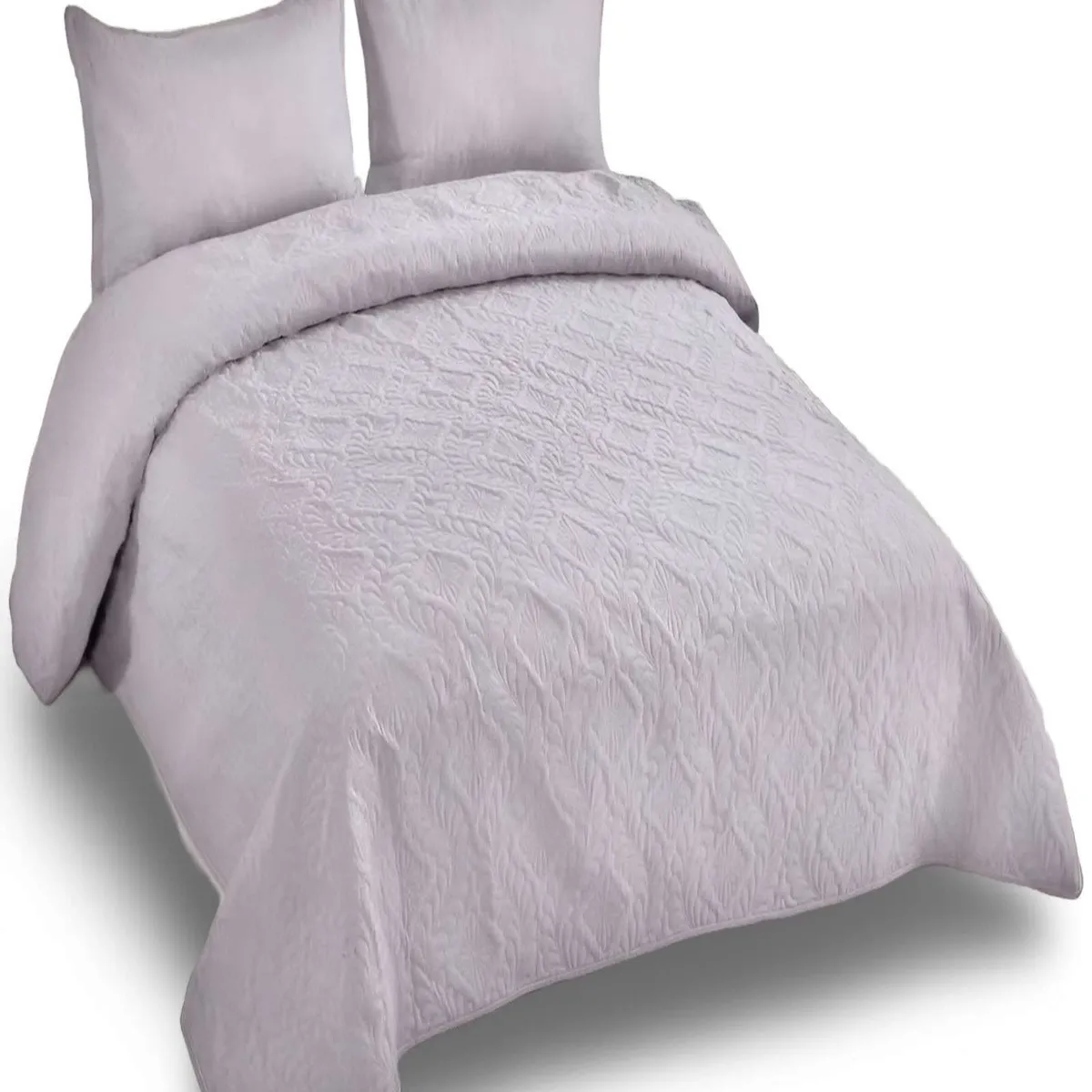 GENERICO - COBERTOR COLCHA DE VERANO QUILT KING - SUPER KING 250 CM X 270 CM GRIS