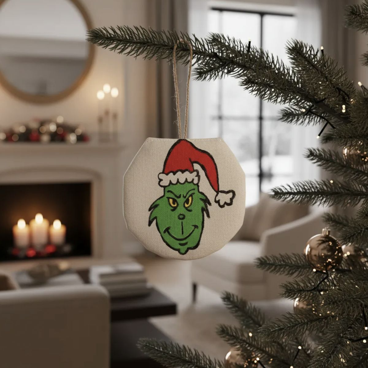HAOKIDS - El Grinch 5 adornos navideños pintados a mano para colgantes árbol navidad