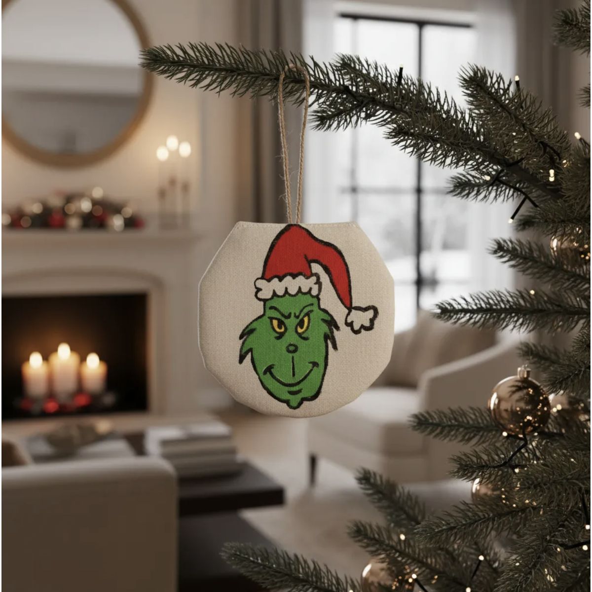 HAOKIDS - El Grinch 5 adornos navideños pintados a mano para colgantes árbol navidad