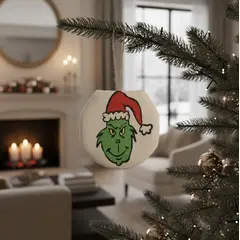 HAOKIDS - El Grinch 5 adornos navideños pintados a mano para colgantes árbol navidad