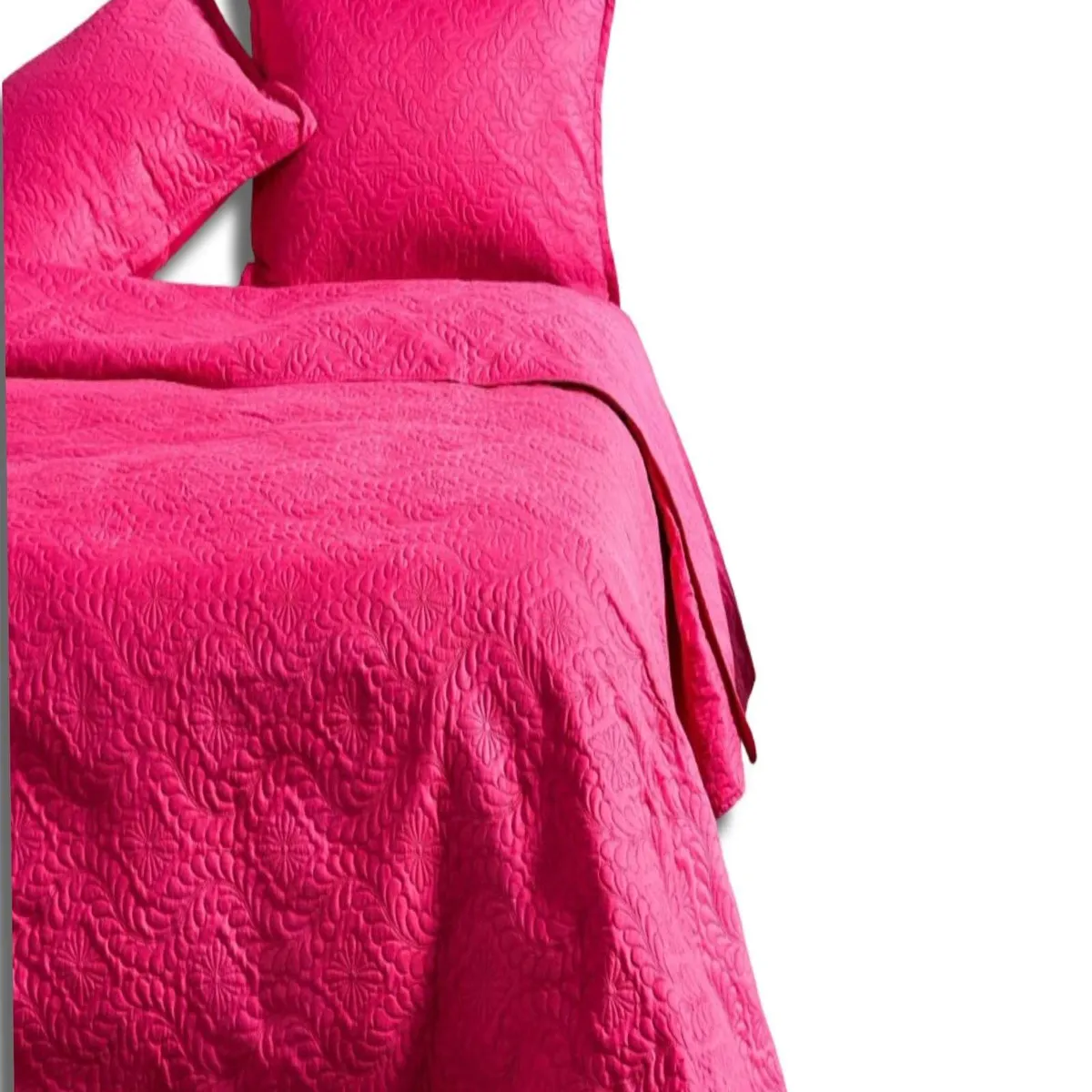 GENERICO - CUBRECAMA ELEGANTE  QUILT VERANO KING - SUPER KING 250 CM X 270 CM FUCSIA