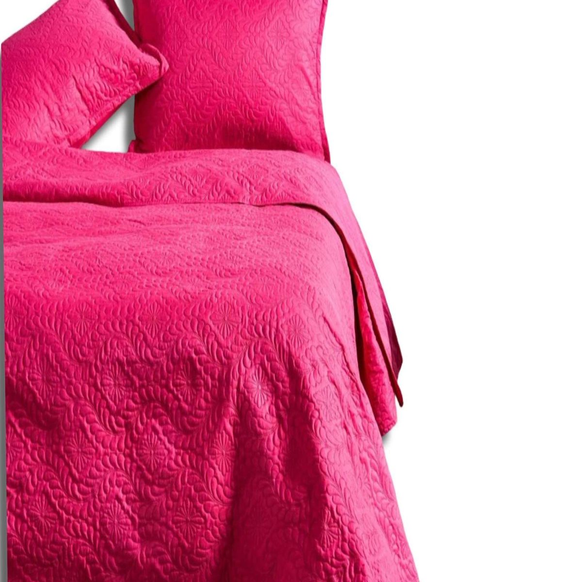GENERICO - COBERTOR COLCHA DE VERANO QUILT PLAZA Y MEDIA FUCSIA