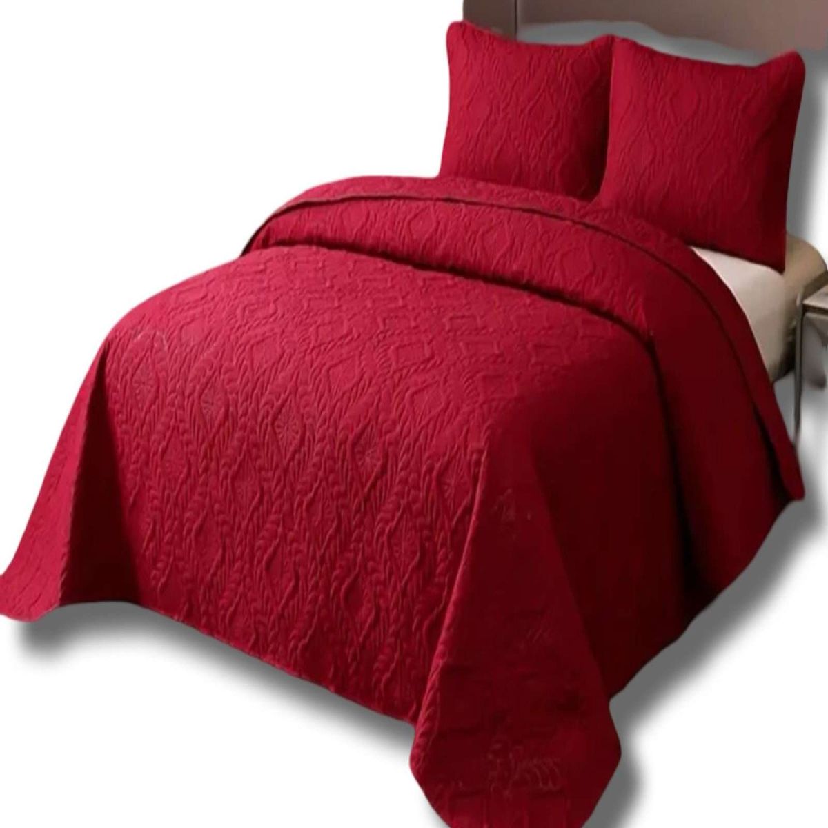 GENERICO - COBERTOR COLCHA DE VERANO QUILT KING - SUPER KING 250 CM X 270 CM BURDEO