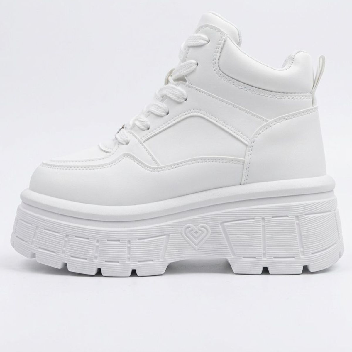 BOTELI - Zapatillas Blancas  con Caña para Dama con Plataforma