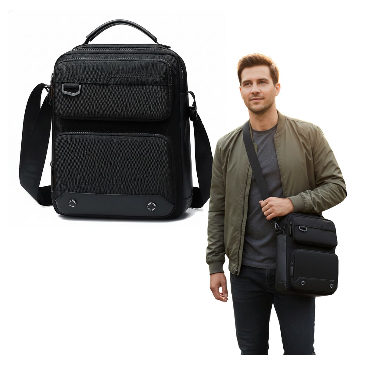 EKOL TACTICA MILITAR - Bolso De Hombro Oxford Para Hombres Mochila De Moda Bolso Cruzado Casual