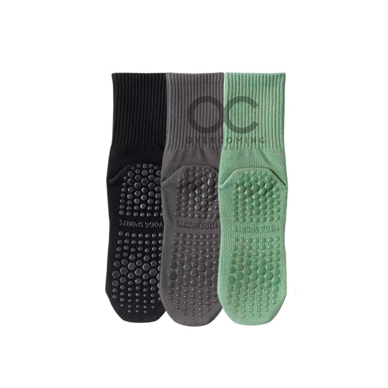 GENERICO - CALCETINES ANTIDESLIZANTES ALGODON YOGA PILATES SET 3 PARES